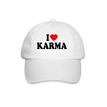 I love karma - Baseball Cap - white/white - Front