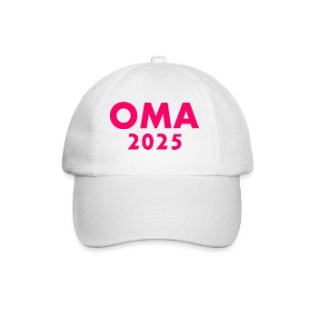 Oma 2025 - Baseballkappe - Weiß/Weiß - Vorne