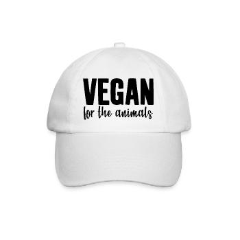 VEGAN FOR THE ANIMALS - Baseball Cap - white/white - Front