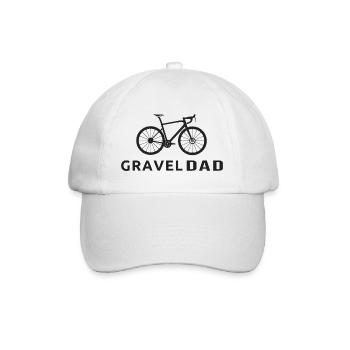 bike gravel dad cycling - Baseball Cap - white/white - Front