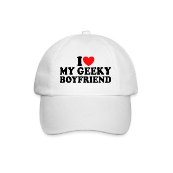 J'aime Mon Petit Ami Geek J'Adore Mon Copain Geek - Casquette classique - blanc/blanc - Devant