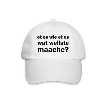 Et es wie et es wat wellste maache kölsche Sprüche - Baseballkappe - Weiß/Weiß - Vorne