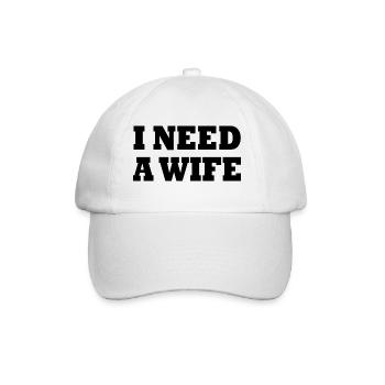I need a wife - Casquette classique - blanc/blanc - Devant