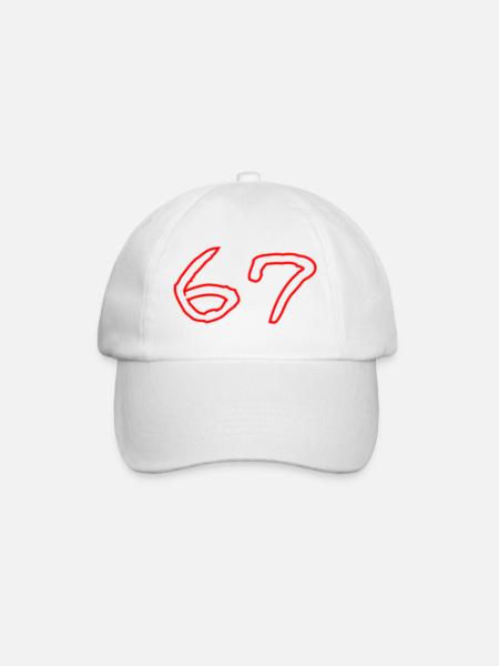 67 - Baseball Cap - white/white