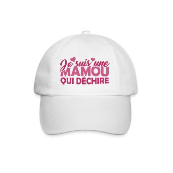 Cadeau Mamou Je suis une Mamou qui Déchire - Casquette classique - blanc/blanc - Devant