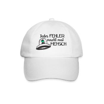 UFO - Jeder FEHLER macht mal MENSCH 1 - Baseballkappe - Weiß/Weiß - Vorne
