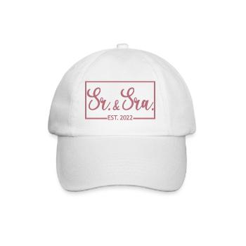 Sr. & Sra. Est. 2022 - Hochzeitsgeschenk für Männer & Frauen - Baseballkappe - Weiß/Weiß - Vorne