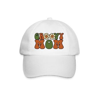 Retro Groovy Mom Matching Family Baby Shower - Casquette classique - blanc/blanc - Devant