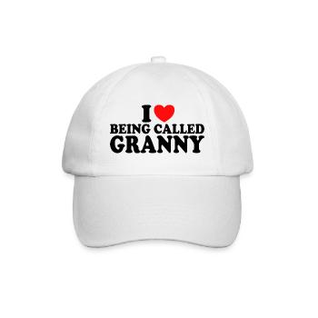 Geschenk für Omas Ich liebe es, Oma genannt zu werden - Baseballkappe - Weiß/Weiß - Vorne