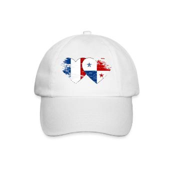 France Cœur de drapeau du Panama utilisé - Casquette classique - blanc/blanc - Devant