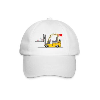 Türkischer Staplerfahrer Cay Döner - Baseballkappe - Weiß/Weiß - Vorne