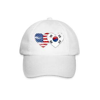 Cœur de drapeau de la Corée du Sud utilisé - Casquette classique - blanc/blanc - Devant