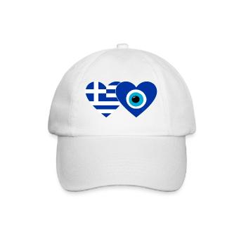 Grèce Nazar perle drapeau coeur - Casquette classique - blanc/blanc - Devant