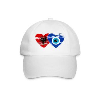 Albanie Nazar drapeau perle coeur utilisé - Casquette classique - blanc/blanc - Devant