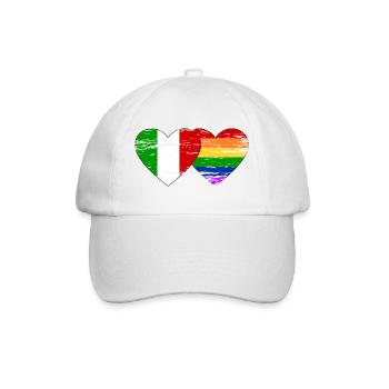 Italien Regenbogen Flagge used - Baseballkappe - Weiß/Weiß - Vorne