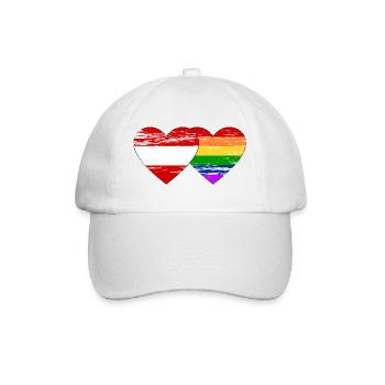 Österreich Regenbogen Flagge used - Baseballkappe - Weiß/Weiß - Vorne