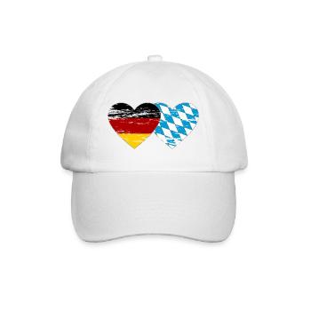 Deutschland Bayern Flagge Herz used - Baseballkappe - Weiß/Weiß - Vorne