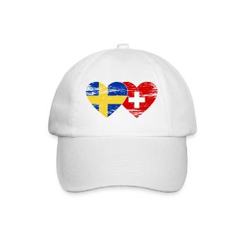 Suède Suisse Drapeau Coeur Utilisé - Casquette classique - blanc/blanc - Devant