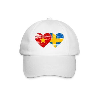 Viêt Nam Suède Drapeau Coeur - Casquette classique - blanc/blanc - Devant