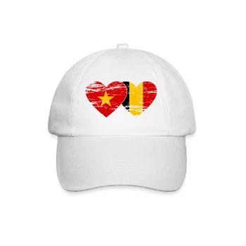 Belgien Vietnam Belgien Flagge Herz used - Baseballkappe - Weiß/Weiß - Vorne