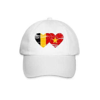 Belgium Vietnam Flag Heart Used - Baseball Cap - white/white - Front