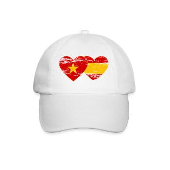 Vietnam Spain Flag Heart Used - Baseball Cap - white/white - Front
