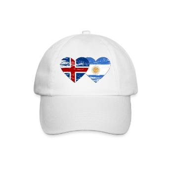 Iceland Argentina Flag Heart Used - Baseball Cap - white/white - Front