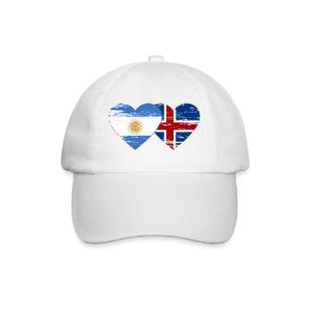 Argentine Islande drapeau coeur utilisé - Casquette classique - blanc/blanc - Devant