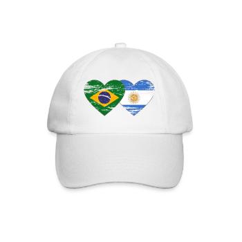 Brésil Argentine Drapeau Coeur Utilisé - Casquette classique - blanc/blanc - Devant