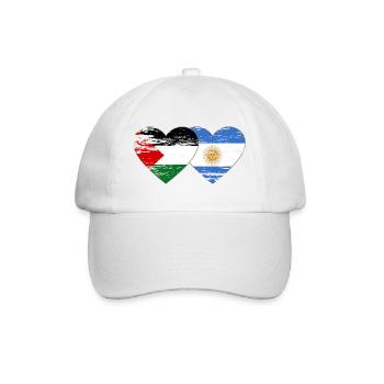 Palestine Argentine drapeau coeur utilisé - Casquette classique - blanc/blanc - Devant