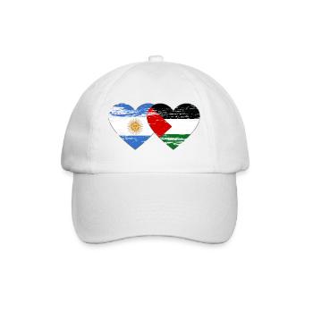 Argentine Palestine Drapeau Coeur - Casquette classique - blanc/blanc - Devant