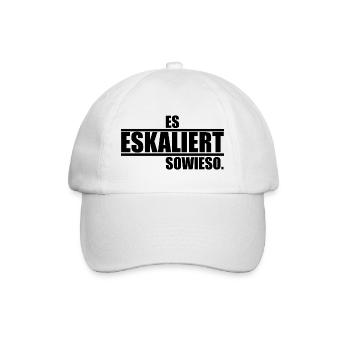 Es eskaliert sowieso ein Spruch über Eskalationen - Baseballkappe - Weiß/Weiß - Vorne