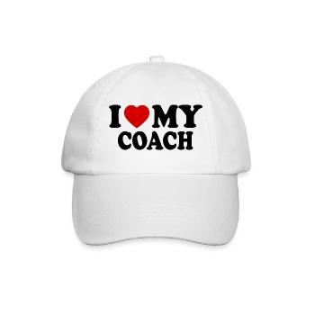 I love my coach - Baseballkappe - Weiß/Weiß - Vorne