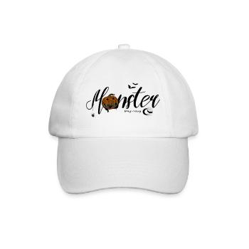 Spooky Monster Lettering with Ghost & Pumpkin - Baseball Cap - white/white - Front