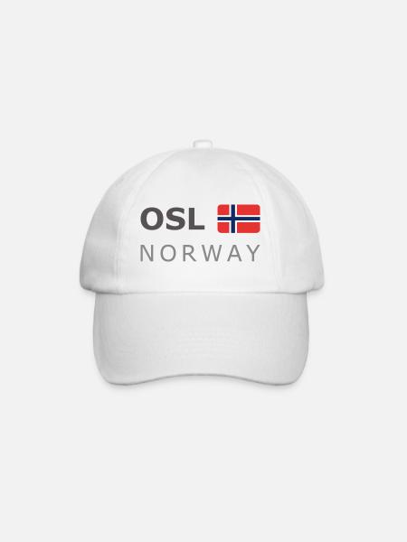 OSL NORWAY dark-lettered 400 dpi - Baseball Cap - white/white