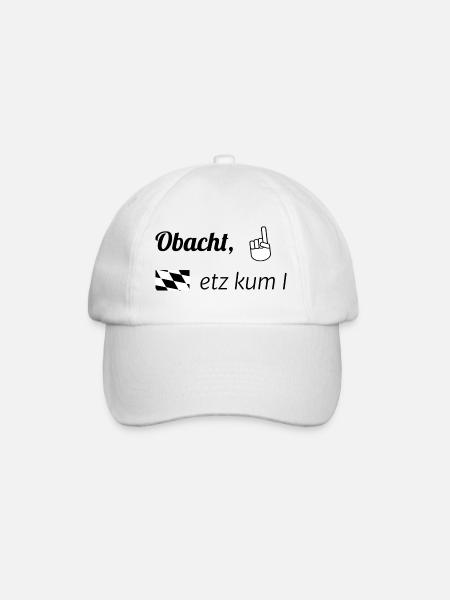 Obacht, etz kum I schwarz - Baseballkappe - Weiß/Weiß