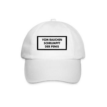 Vom rauchen schrumpft der penis - Baseballkappe - Weiß/Weiß - Vorne