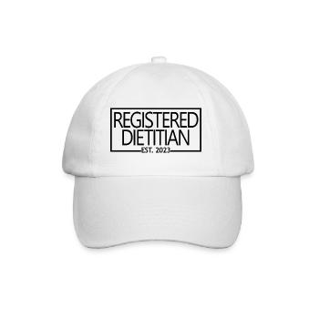 Registrierter Ernährungsberater Est. 2023 Diätassistent - Baseballkappe - Weiß/Weiß - Vorne