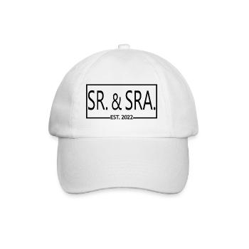 Sr. & Sra. Est. 2022 - Hochzeitsgeschenk für Männer & Frauen - Baseballkappe - Weiß/Weiß - Vorne
