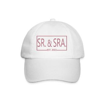 Sr. & Sra. Est. 2022 - Hochzeitsgeschenk für Männer & Frauen - Baseballkappe - Weiß/Weiß - Vorne