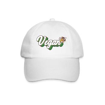 Vegan Biene - Baseballkappe - Weiß/Weiß - Vorne