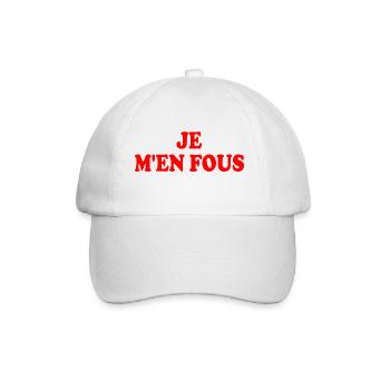 je m'en fous - Casquette classique - blanc/blanc - Devant