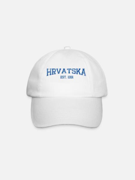 HRVATSKA-1991-blue.png - Baseballkappe - Weiß/Weiß