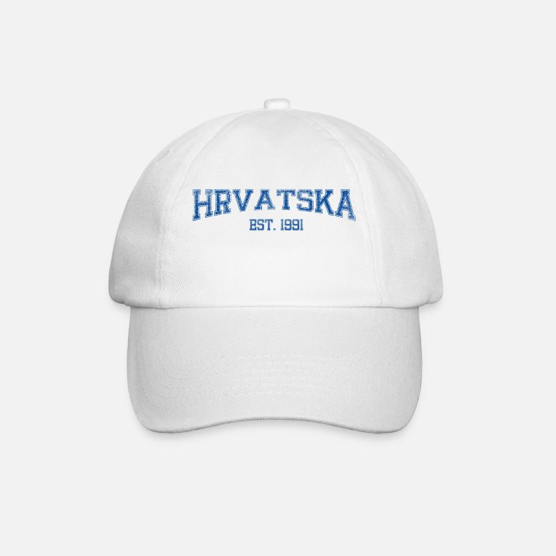 HRVATSKA-1991-blue.png - Baseballkappe - Weiß/Weiß
