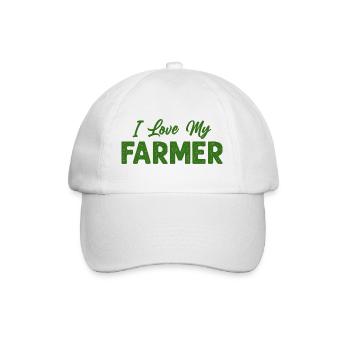 I Love My Farmer Funny Farming - Baseball Cap - white/white - Front