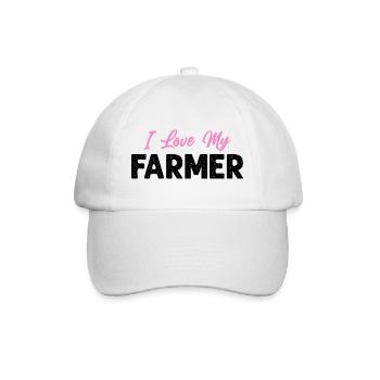 Ich liebe meine Farmer Funny Farming - Baseballkappe - Weiß/Weiß - Vorne