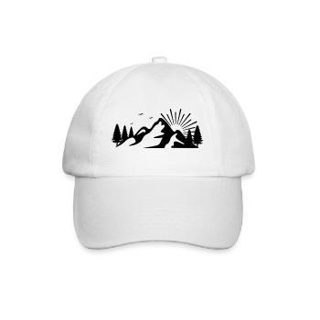 The Mountains with the Sunset Nature Mountains - Baseball Cap - white/white - Front