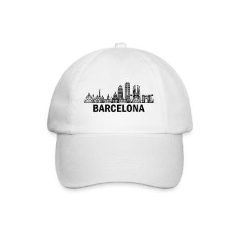 Die Stadt silhouette von Barcelona in Spanien - Baseballkappe - Weiß/Weiß - Vorne