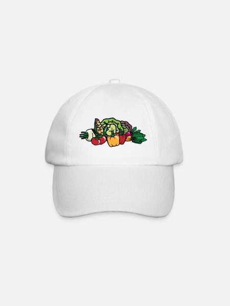 Colorful Vegetables - Mixed Vegetables - Vegetable Basket - Baseball Cap - white/white