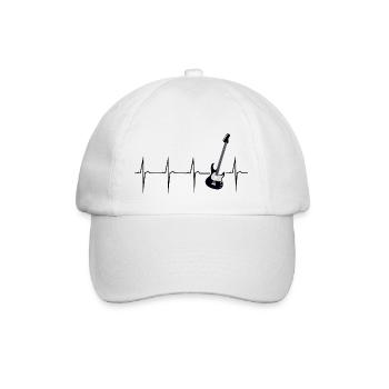 mon cœur bat pour e guitare - Casquette classique - blanc/blanc - Devant